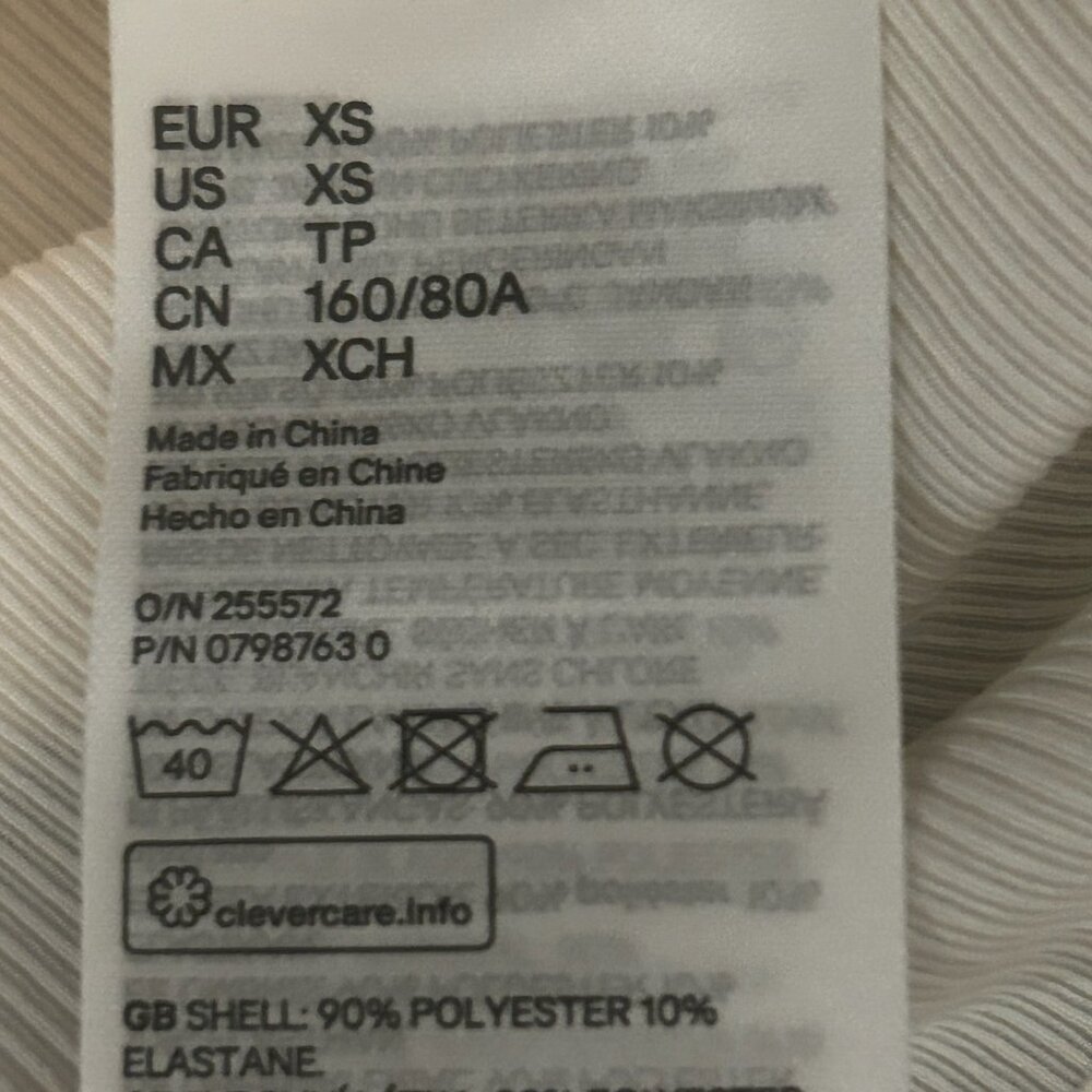 H&M Cream Ribbed Top size XS - Picture 9 of 9
